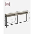 thumbnail image 5 of VASAGLE 70'' Console Table with Outlet and Shelves, Sofa Table with Hidden Charging Station, Behind Couch Table Skinny, Long Entryway Table for Hallway, Living Room, Greige and Black, 5 of 5