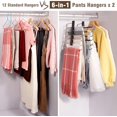 thumbnail image 5 of MIOCLYD Space Saving 6 Tier Pant Hangers, 2-Pack Closet Organizer and Pants Rack with 360° Swivel Hook – Anti-Slip Stainless Steel Leggings and Scarf Holder, Black, 5 of 7