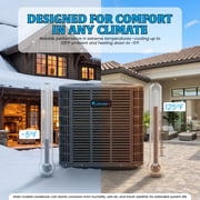 Klimaire 5 Ton Inverter Heat Pump System – 60,000 BTU Central Ducted HVAC Split System w/ Air Handler & Outdoor Condenser – Variable Speed | R454B