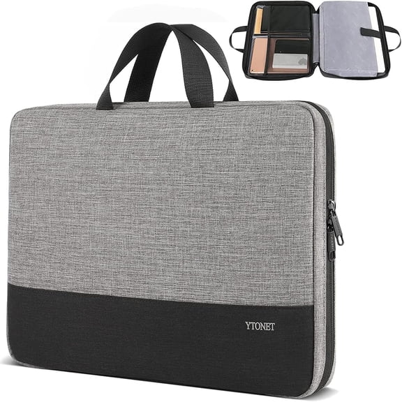 Ytonet 15.6-inch Laptop Sleeve Case, Lightweight Laptop Bag for Men & Women, Compatible with HP, Asus, Dell, MacBook, and Apple, Gray