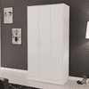Boahaus Siegen Armoire - White, 3 Swing Doors, Ample Storage, Made with Manufactured Wood For Adults