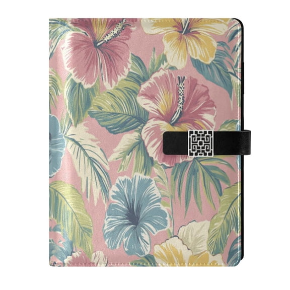 Premium Faux Leather Notebook - Refillable, Multi-Functional Organizer, 23.3x17cm, All-Season Use,Floral Pattern