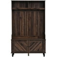 thumbnail image 3 of 40 Inch Hall Tree With Storage Bench, Accent Coat Tree With Storage Shelves, Entryway Bench With Coat Rack, Cabinet And Drawers For Hallway, Mudroom, 3 of 9