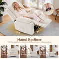 thumbnail image 3 of GEEYOO Swivel Rocker Recliner Chair with Massage and Heat Glider Recliner for Adults with Side Pockets Chenille for Living Room,Beige, 3 of 6