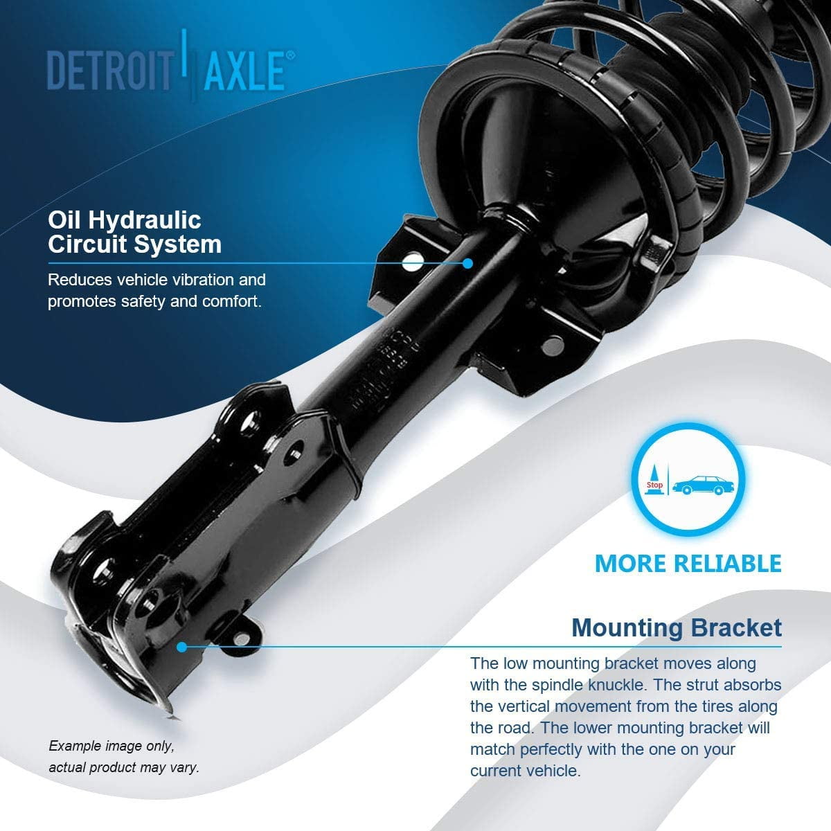 Detroit Axle - Front Struts Rear Shock Absorbers Wheel Hub Bearing Lower Control Arms & Inner Outer Tie Rods w/Boots Sway Bar Links for 2005-2010 Ford Mustang - 16pc Set
