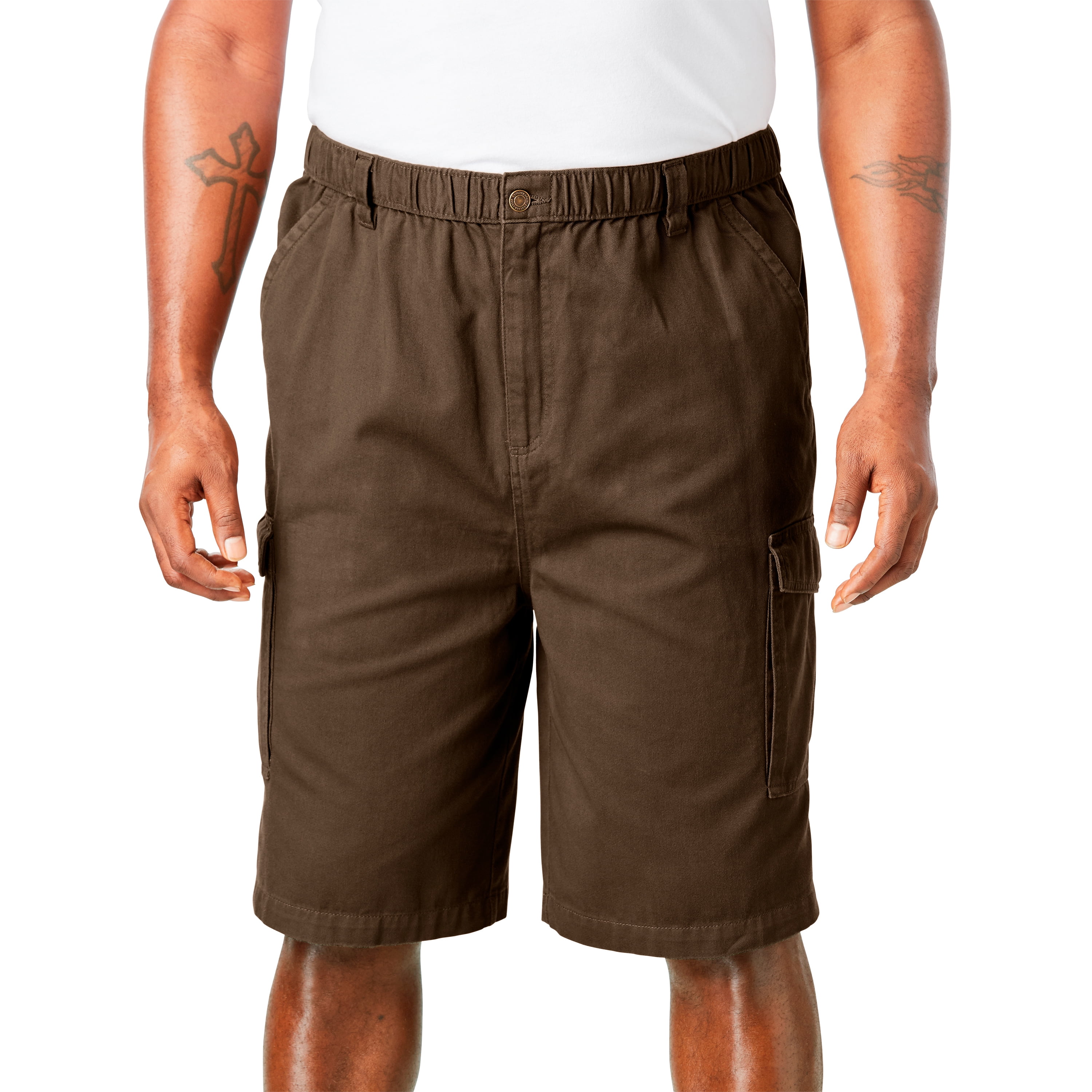 men's big and tall elastic waist cargo shorts