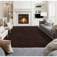 thumbnail image 2 of Sweet Home Stores Cozy Solid 5x7 Indoor Shag Area Rug, 5'3" x 6'11", Brown, 2 of 11