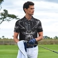 thumbnail image 3 of Hirioo Majestic Forest Stag for Men’s Polo Shirts Quick Dry Short Sleeve Golf T Shirt Performance Moisture Wicking Casual Workout,Sizes S-4XL-3X-Large, 3 of 6