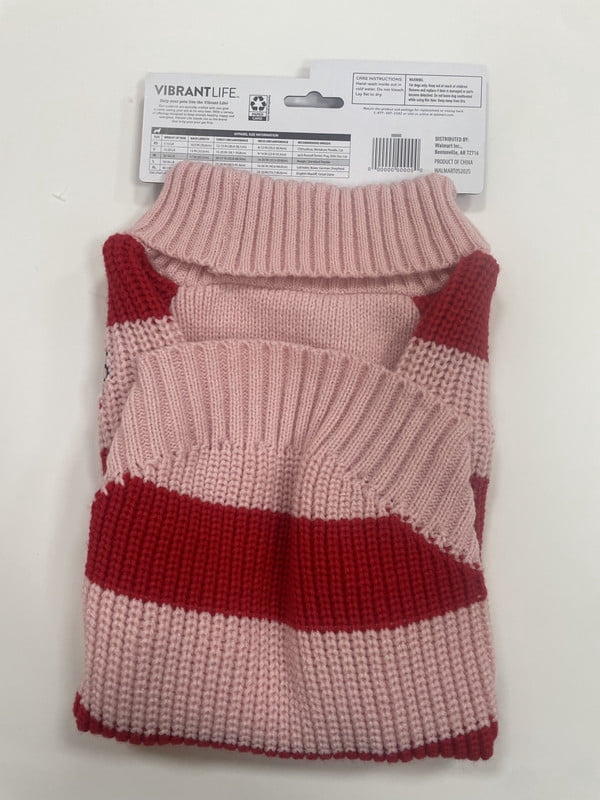 Vibrant Life Holiday Boss Lady Sweater for Dogs, Pink and Red, M