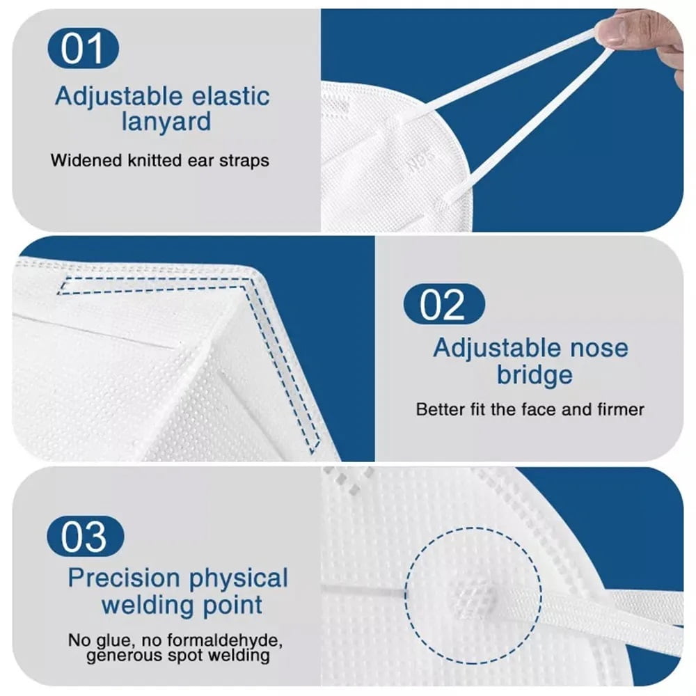 N95 Face Masks Disposable Adults - 50 Pack 5 Layer Protection Dust Breathable Comfortable Respirator Women N95 Mask Individually Wrapped