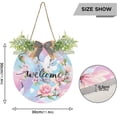 thumbnail image 3 of Coolnut Welcome Sign Hanging Plaque Sign Watercolor Cherry and Bird Porch Wall Front Door Garden Home Welcome Hanging Sign, 12x12 in Home Decor, 3 of 7