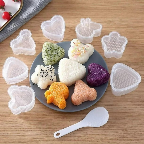 Kit para hacer sushi con dibujos animados, 8 piezas, molde para hacer bolas de arroz onigiri, molde para hacer sushi, herramienta para hacer sushi