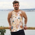 thumbnail image 6 of KLL Tropical Beach Sea Shell Print Men's Muscle Gym Workout Stringer Tank Tops Bodybuilding Fitness T-Shirts Tank Tops Men-4X-Large, 6 of 7