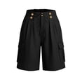 thumbnail image 5 of Dxzfnsa Bermuda Cargo Denim Shorts for Women Knee Length with Pockets Elastic Waist Long Jorts for Summer Casual S-2XL, 5 of 8