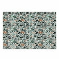 thumbnail image 1 of Indie Cutting Board, Hipster Fashion Themed Pattern Clothing Accessories and Sketchy Art, Decorative Tempered Glass Cutting and Serving Board, Small Size, Seafoam Orange Black, by Ambesonne, 1 of 1
