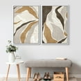 thumbnail image 2 of IDEA4WALL Framed Canvas Print Wall Art Set Minimalist Hills and Valleys Earthy Neutral Tones Brown Accents Digital Art Minimalist Neutral Artwork Clam/Relax for Home Decor - White 16"x24"x2, 2 of 5