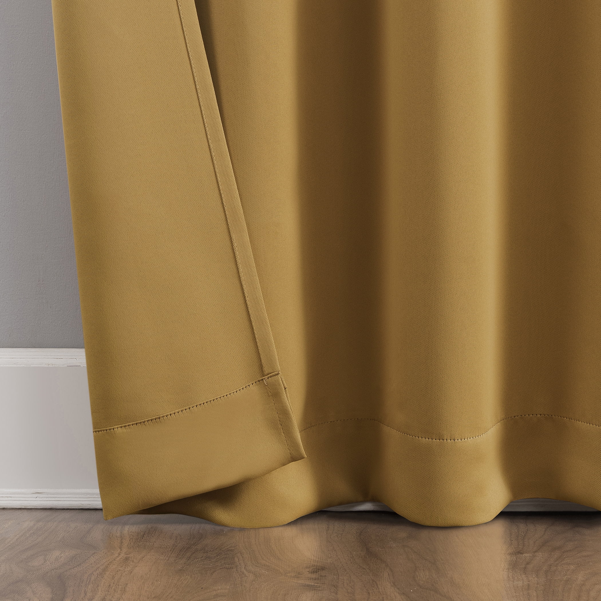 Sun Zero Brant 1-Piece Energy Saving Blackout Tab Top Curtain Panel, 40"x95", Gold
