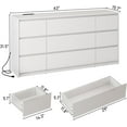 thumbnail image 4 of ChVans White 9 Drawers Dresser with Charging Station, 63" Long Modern Dresser with 9 Drawers for Bedroom, Large Wood Chest of Drawers Handle Free, Dresser for Bedroom, Living Room, Hallway, 4 of 10