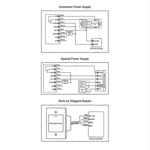 Embedded Waterproof Metal Fingerprint Access Control Keypad 125Khz Reader Controller Security Prote