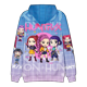 thumbnail image 3 of Moonsky Sudadera con capucha y cordón HUNTRX, estampado de grupo de chicas coreanas, jersey corto, suave y cómodo, top de manga larga para primavera y otoño. Azul cielo 140, 3 of 4