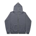 thumbnail image 3 of YOIAVAIOY Mens Solid Zip Up Hoodies Lightweight Athletic Fleece Hooded Sweatshirts Casual Daily Wear Outdoor Running Jackets Dark Gray S, 3 of 4