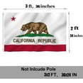 thumbnail image 3 of California Republic State Flag 3x2 Outdoor Double Sided California Bear Flags CA State Flag State of California Flags Polyester with 2 Brass Grommets Decor for Indoor Outside Wall Room, 3 of 9