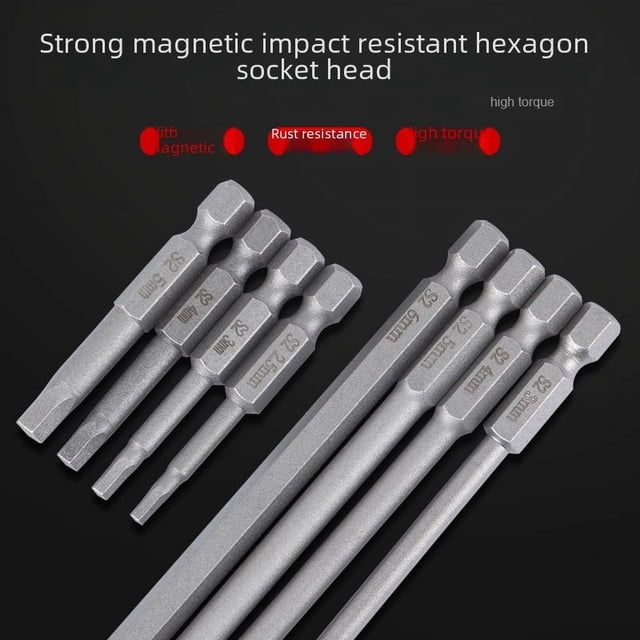 Taladro eléctrico con cabezal hexagonal alargado neumático H1.5-H8 Cabezal eléctrico magnético Cabezal de taladro hexagonal interior Cabezal de viento