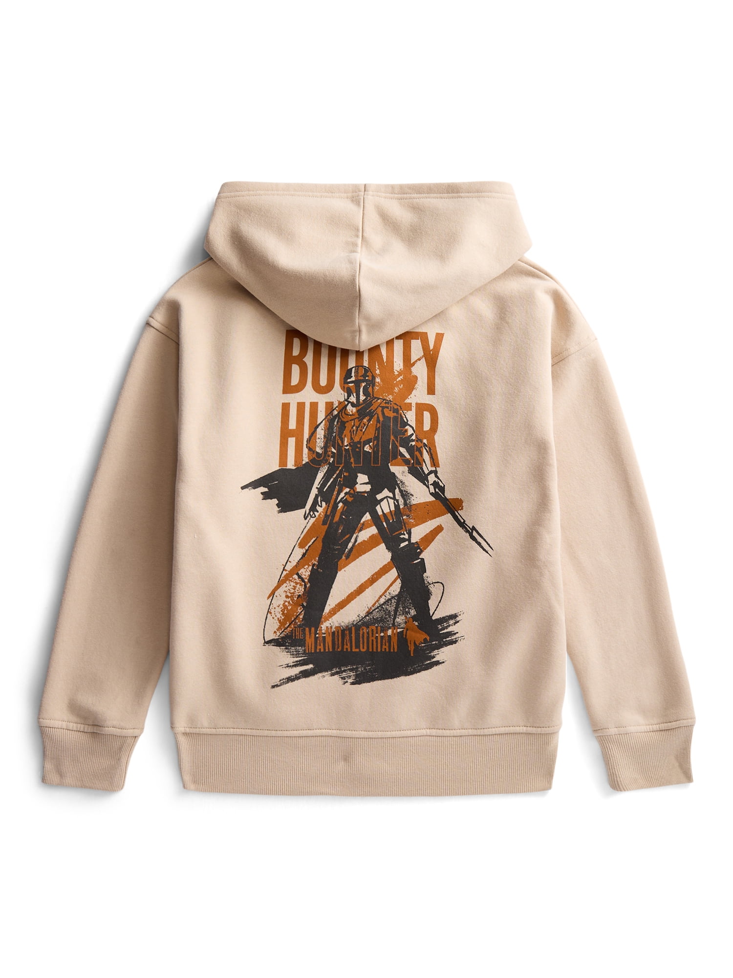 Star Wars The Mandolorian Bounty Hunter Little Boys and Big Boys Graphic Fleece Zip Up Hoodie, Sizes 4-18