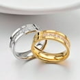 thumbnail image 6 of 18K Gold Plated Couple Ring Men/Women Lovers CZ Titanium Steel Wedding Band 6-12, 6 of 9