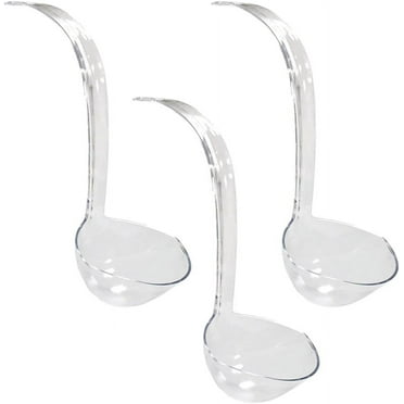 Plastic Punch Bowl Ladles - 12 Inch Clear Ladle 6 Oz Capacity (Pack of 3)