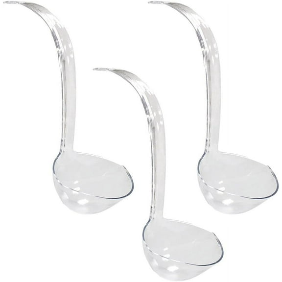 Plastic Punch Bowl Ladles - 12 Inch Clear Ladle 6 Oz Capacity (Pack of 3)