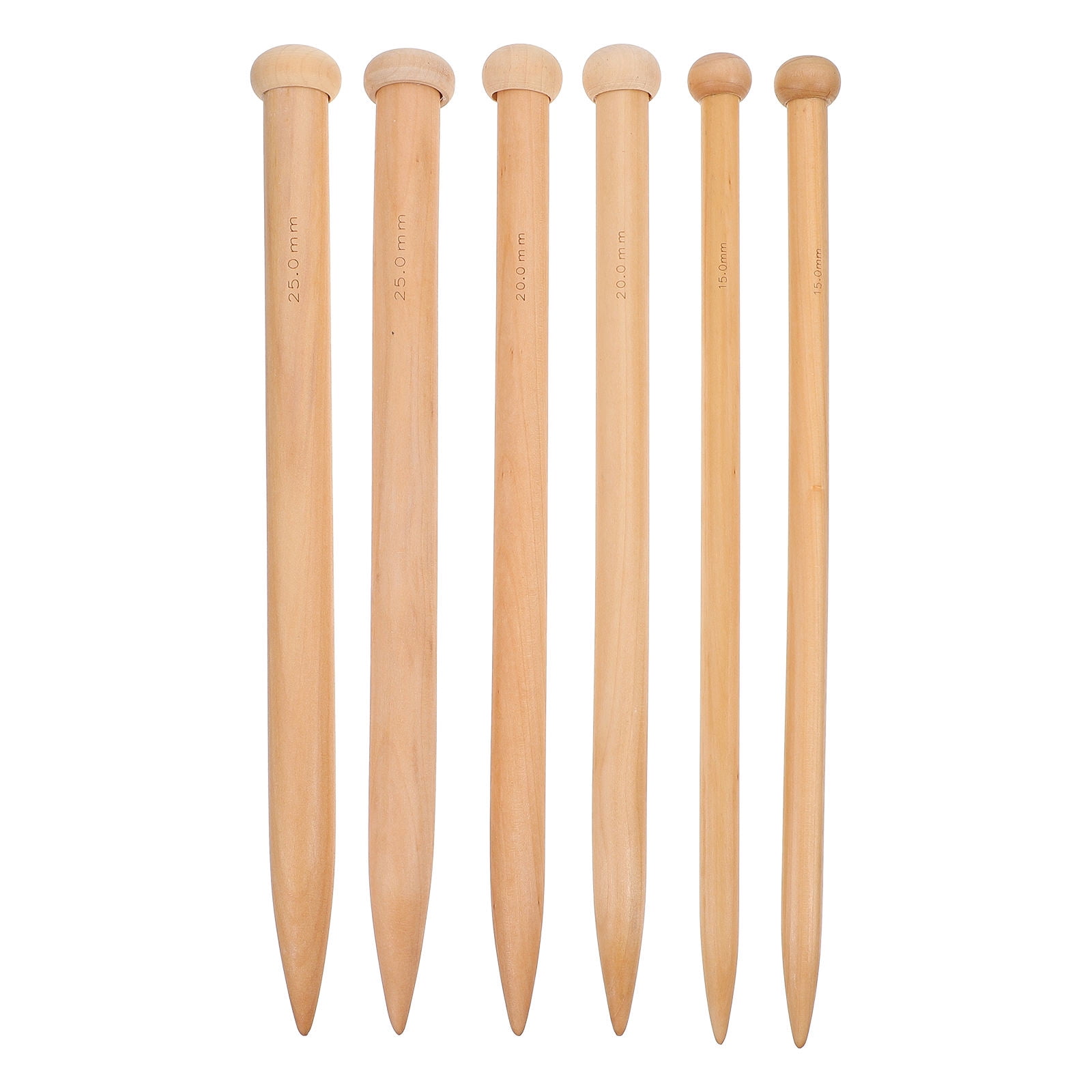 IDEANATEGRATE Knitting Needles Set 3Pairs Large For Sweaters Wood Intermediate Knitters Friend present