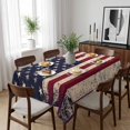 thumbnail image 6 of Vintage American Flag Table Cloth Waterproof Tablecloths, Retro Rustic USA Flag Tablecloth Dining Table Cover for Kitchen Party Tabletop Outdoor, Rectangle Tablecloth 60x102 Inch, 6 of 9