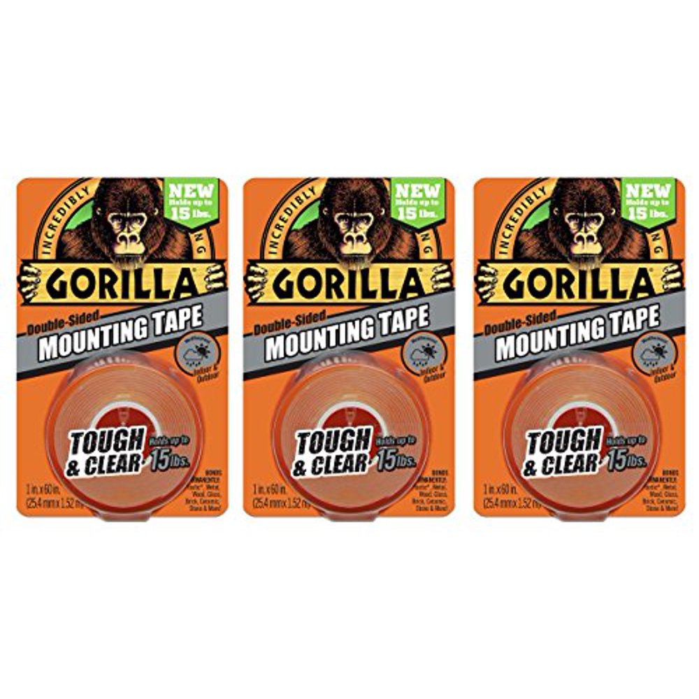 Gorilla 60650013 DoubleSided Tough and Clear Mounting Tape (3 Pack