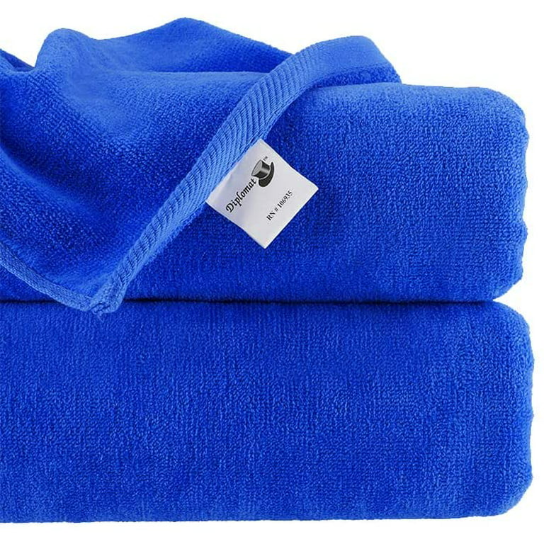2 VTG Royal Velvet Bath Towels 2 Blue Green By Fieldcrest 27 x 47