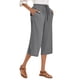 thumbnail image 1 of Pantalones Elásticos de Cintura para las Mujeres Pantalones de Cordón de Estilo de Lino, Pantalones Casuales de Color Sólido con Bolsillos para el Verano, 1 of 9