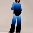 thumbnail image 1 of Ensembles de Pyjama pour Femmes Adapté Été Col Rond Manches Courtes Imprimé Floral Haut Chemise avec Pantalon Grande Taille 2 Ensemble L, 1 of 5