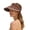 Coffee, variant on Ticikt Slim-Face Sun Visor Hat, Foldable Straw Wide Brim Roll-Up Cap,Beige