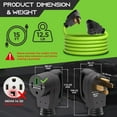 thumbnail image 6 of GearIT 50 Amp NEMA 14-50 RV Extension Cord, EV Outdoor Extension Cable, Heavy Duty, Green, 15 ft, 6 of 9