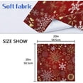thumbnail image 7 of GZHJMY Merry Christmas Snowflake Gold Red Winter Polyester Cloth Dinner Napkins with Hemmed Edges 1 Pack Oversized 20 x 20 inches for Wedding Party Family Holiday Decorative Washcloths, 7 of 7