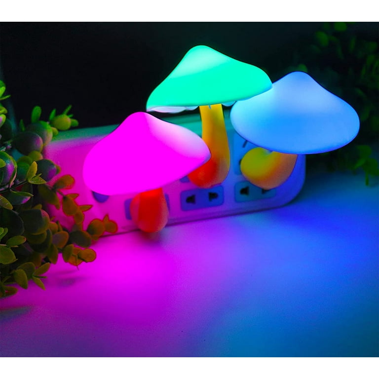 2Pack Sensor LED Night Light Plug in Lamp 7 Color Changing Mushroom Light Cute Night Lights for Adults Kids NightLight Bedroom