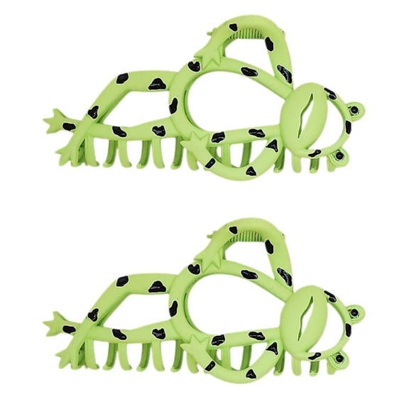 FRCOLOR 2pcs Large Claw Clip Fun Frog Claw Clip Fashion Hair Catch Clip Cartoon Hair Accessory