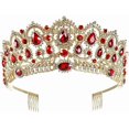 thumbnail image 1 of Women Luxurious Crystal Rhinestone Bridal Crown Princess Headpieces Girls Tiara Accessory With Comb, 1 of 4