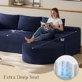 thumbnail image 6 of Wiilayok Corduroy Modular Cloud Couch,108" L Shaped Sectional Sofa Couches with Ottoman,Deep Seater,Comfy Blue Sofa for Living Room Bedroom,No Assembly, 6 of 9