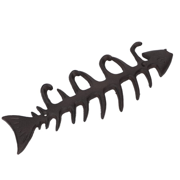 Soporte para Llaves de Hierro Fundido Rústico con Diseño de Huesos de Pescado Soporte para Toallas de Mano de Metal con 4 Ganchos Montado en la Pared para Toallas y Ropa ANGGREK Otros