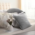 thumbnail image 5 of Ntbay 2 Pack Breathable Cotton Euro Pillow Shams,3 Layer Muslin Decorative Square Pillow Covers with Envelope Closure, 26" x 26", Gray Geometric, 5 of 5