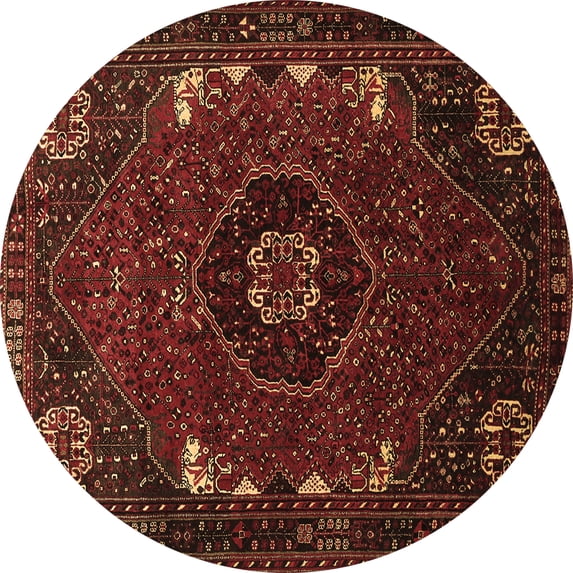 Ahgly Company Indoor Round Persian Brown Traditional Area Rugs, 5' Round