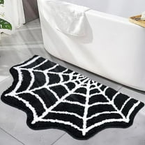 Wadada Spider Web Bath Mat Rug, 31x20 Inch Halloween Bathing Mat Non-Slip Rugs,Spiderweb Gothic Area Carpet,Goth Rug for Front Door,Kitchen,Living Room,Bedroom,Machine Washable (1PCS)