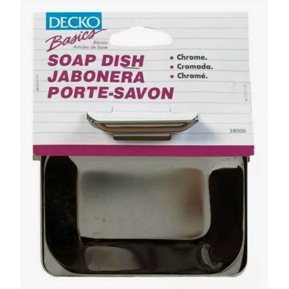 Decko Basics Soap Dish Chrome Flat Bottom Easy Install Mount Home Work 38000 New