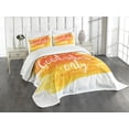 thumbnail image 3 of Ambesonne Chill Quilted Bedspread Set 3 Pcs, Modern Watercolor, King Size, Orange Yellow White, 3 of 5